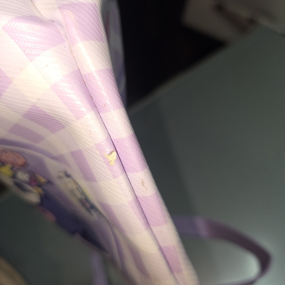 Kuromi Sanrio Mini Tote Bag Purple Gingham Zip Top Cute Kawaii - Picture 6 of 11